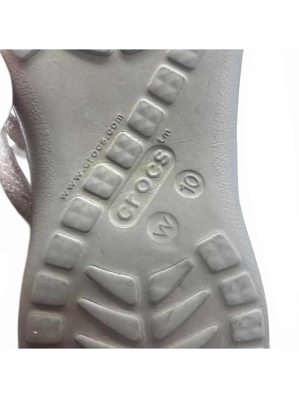 Crocs Capri V Strappy Flip Flops White Silver Shimmer Sandals Women's Size 10